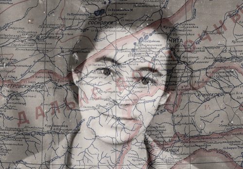 My paternal grandmother and the map of the Chita region in 1930